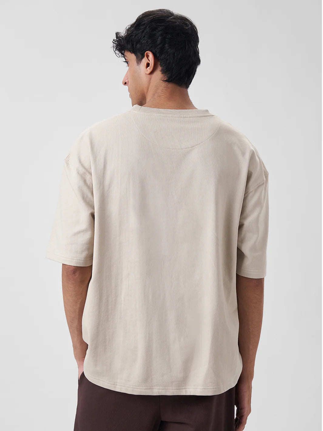 Men's Oversized T Shirt Honey Beige - ZAVE