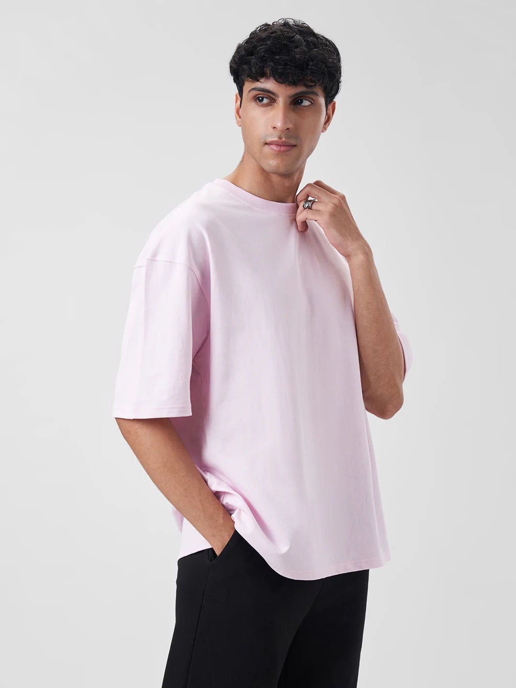 Men's Oversized T Shirt Blush Pink - ZAVE