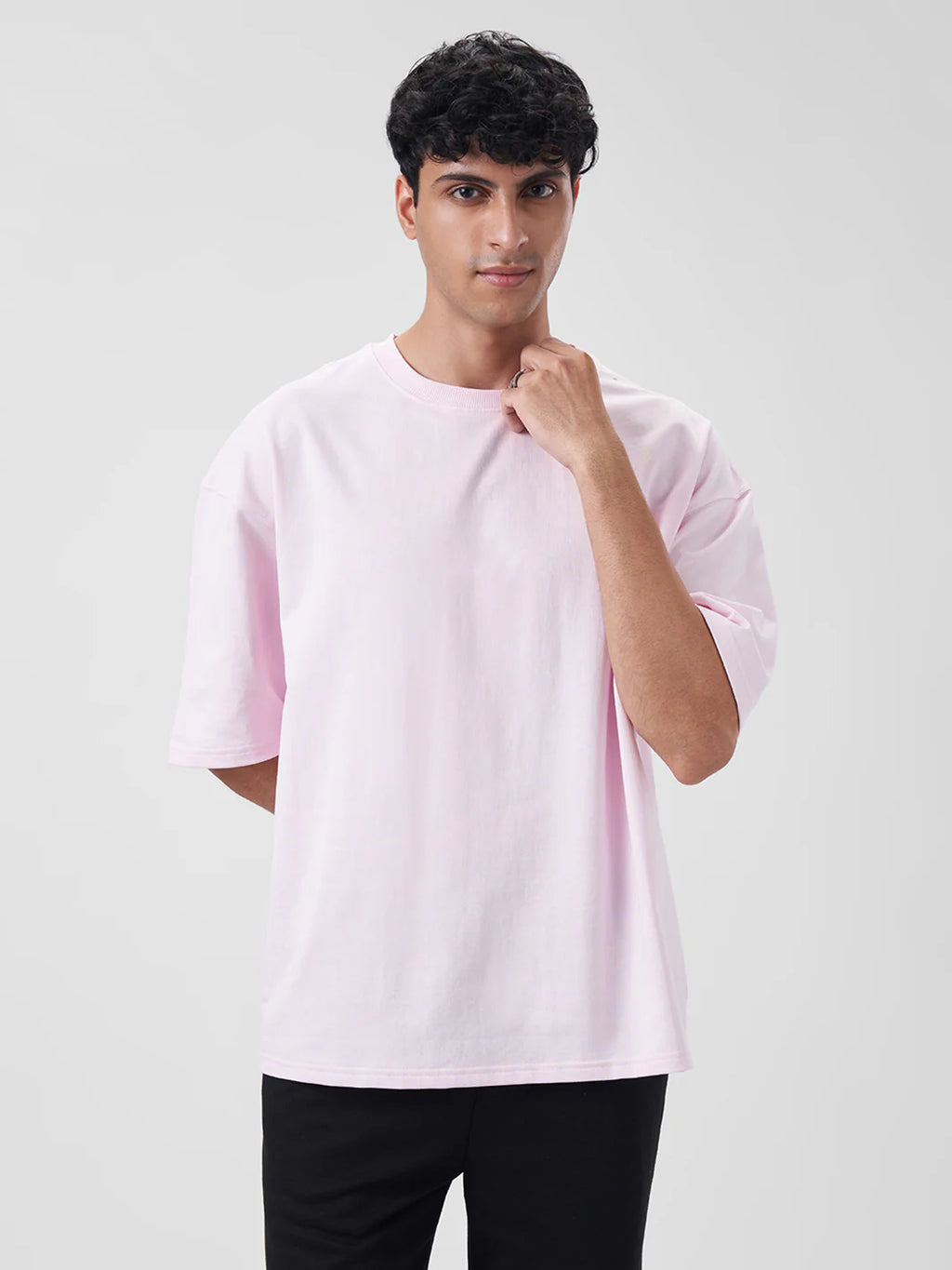 Men's Oversized T Shirt Blush Pink - ZAVE