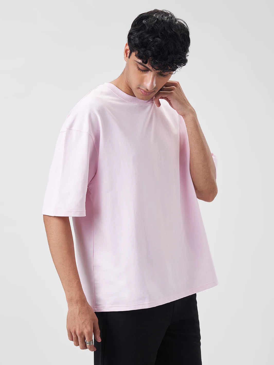 Men's Oversized T Shirt Blush Pink - ZAVE