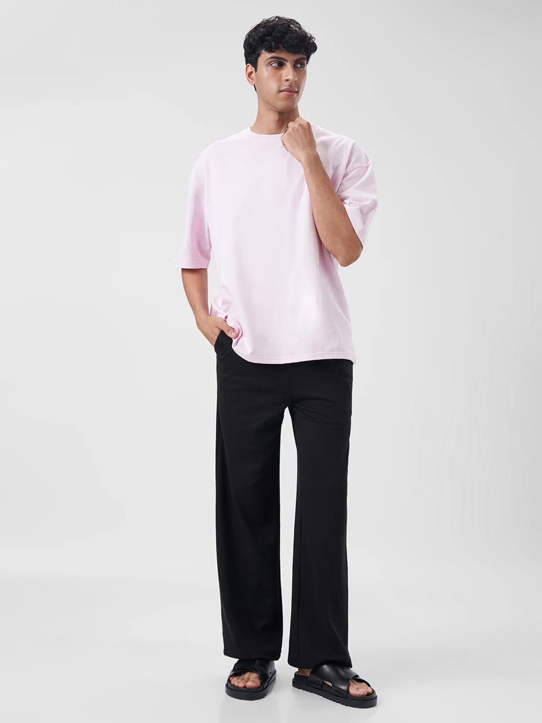 Men's Oversized T Shirt Blush Pink - ZAVE
