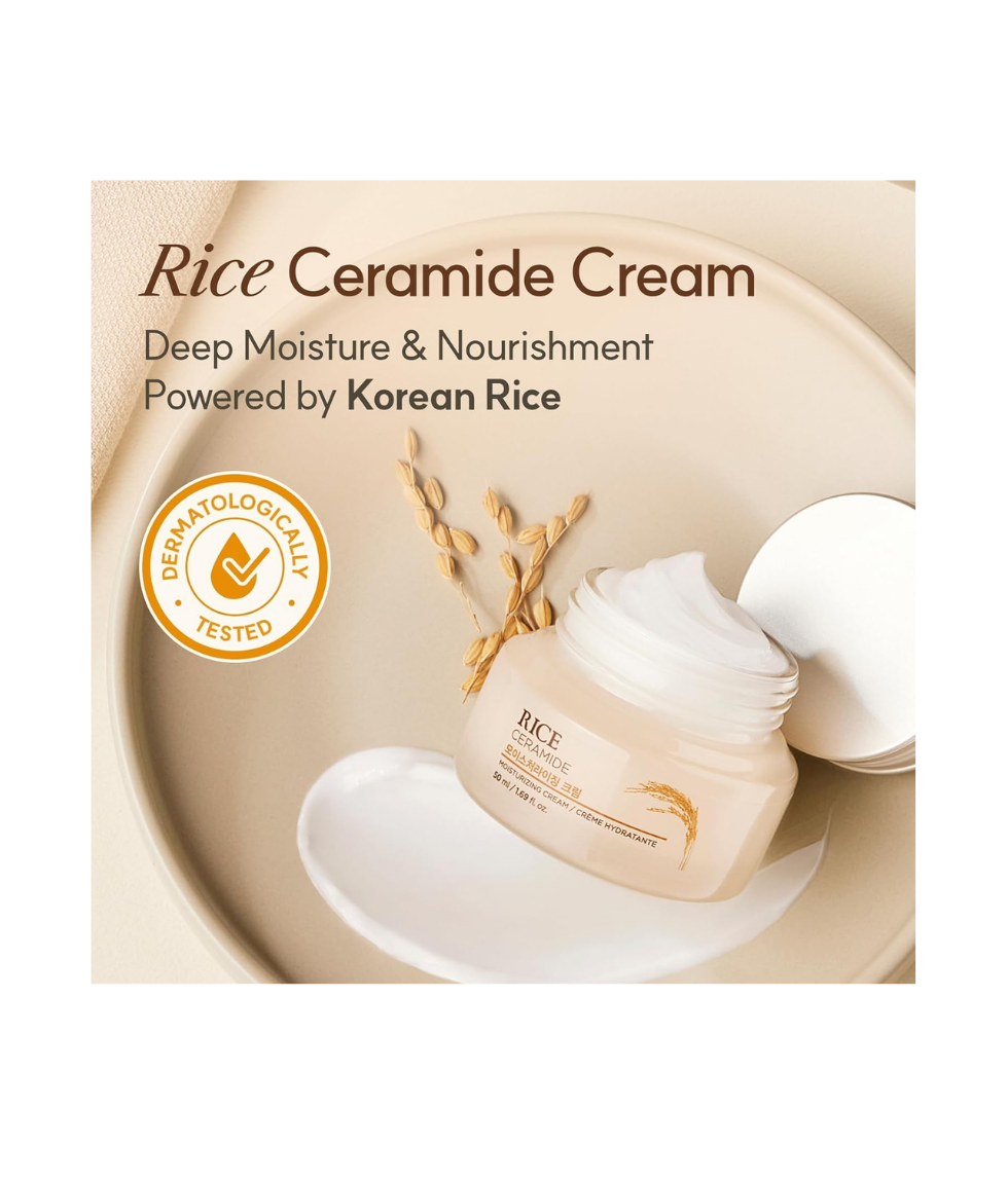 The Face Shop Rice & Ceramide Moisturizing Cream - ZAVE