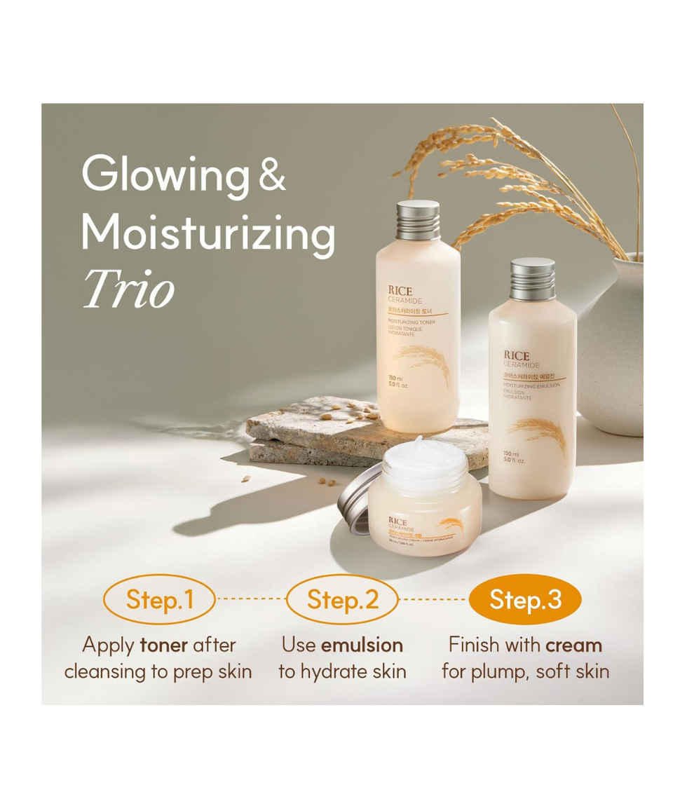 The Face Shop Rice & Ceramide Moisturizing Cream - ZAVE