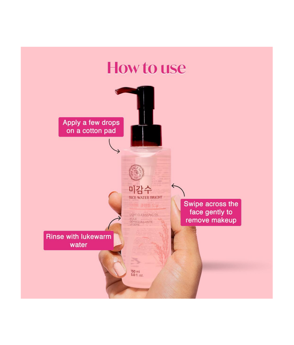 The Face Shop Rice Water Range Bright Light Cleansing Oil (150 ml) - ZAVE