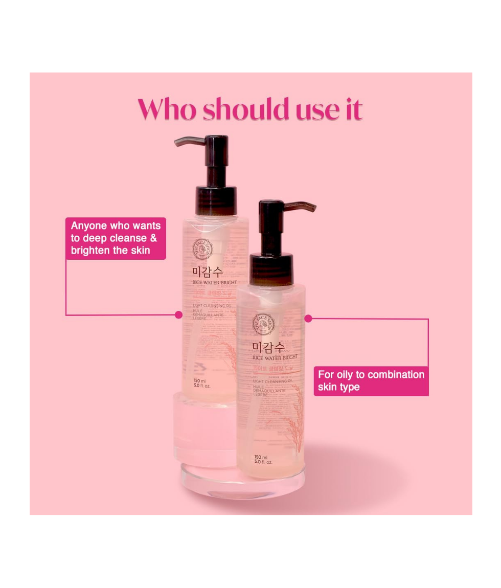 The Face Shop Rice Water Range Bright Light Cleansing Oil (150 ml) - ZAVE