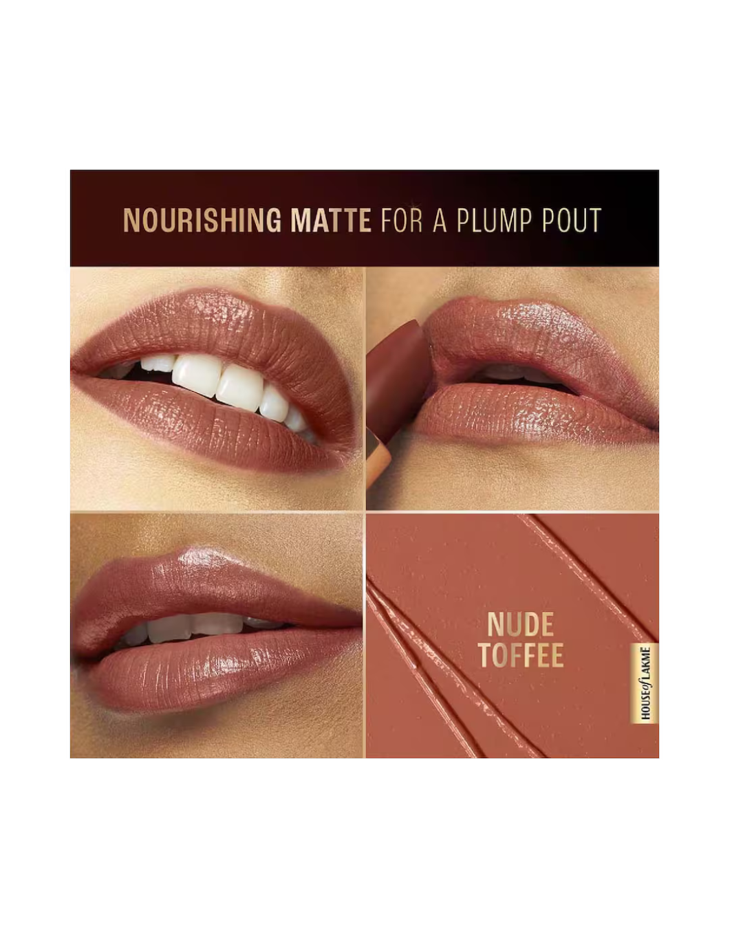 Lakme - Ultimat Glam Satin Matte Lipstick - Nude Toffee-UN2