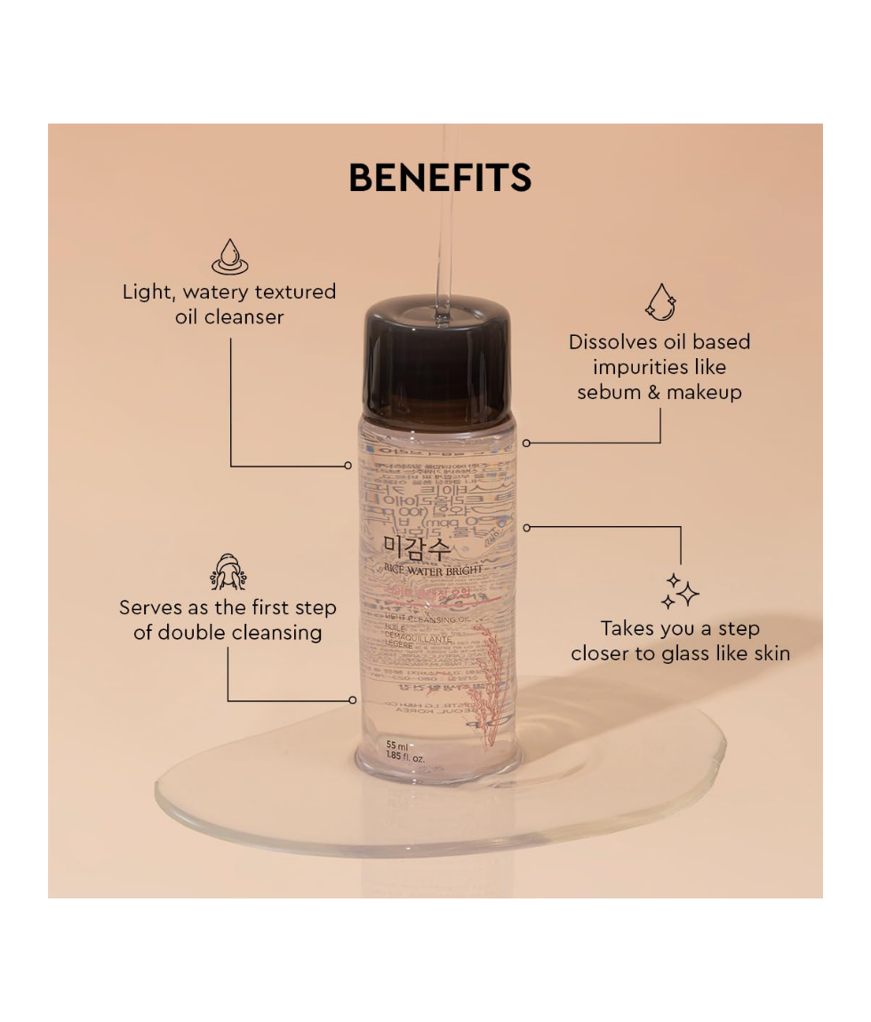 The Face Shop Rice water bright light Cleansing Oil - ZAVE
