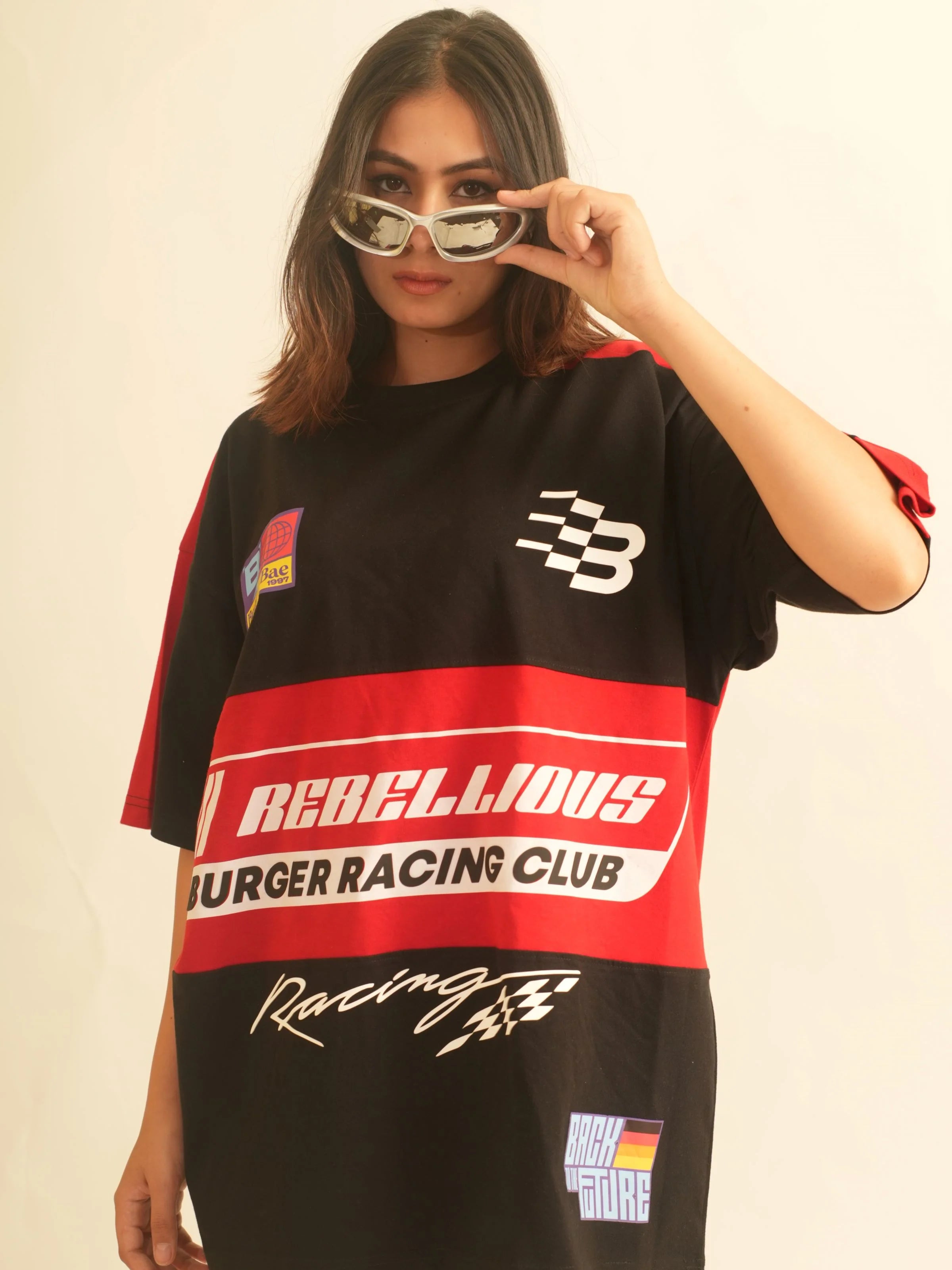Burger Bae - Too Fast Too Furious Dual tee For Men and Women (Black Red)