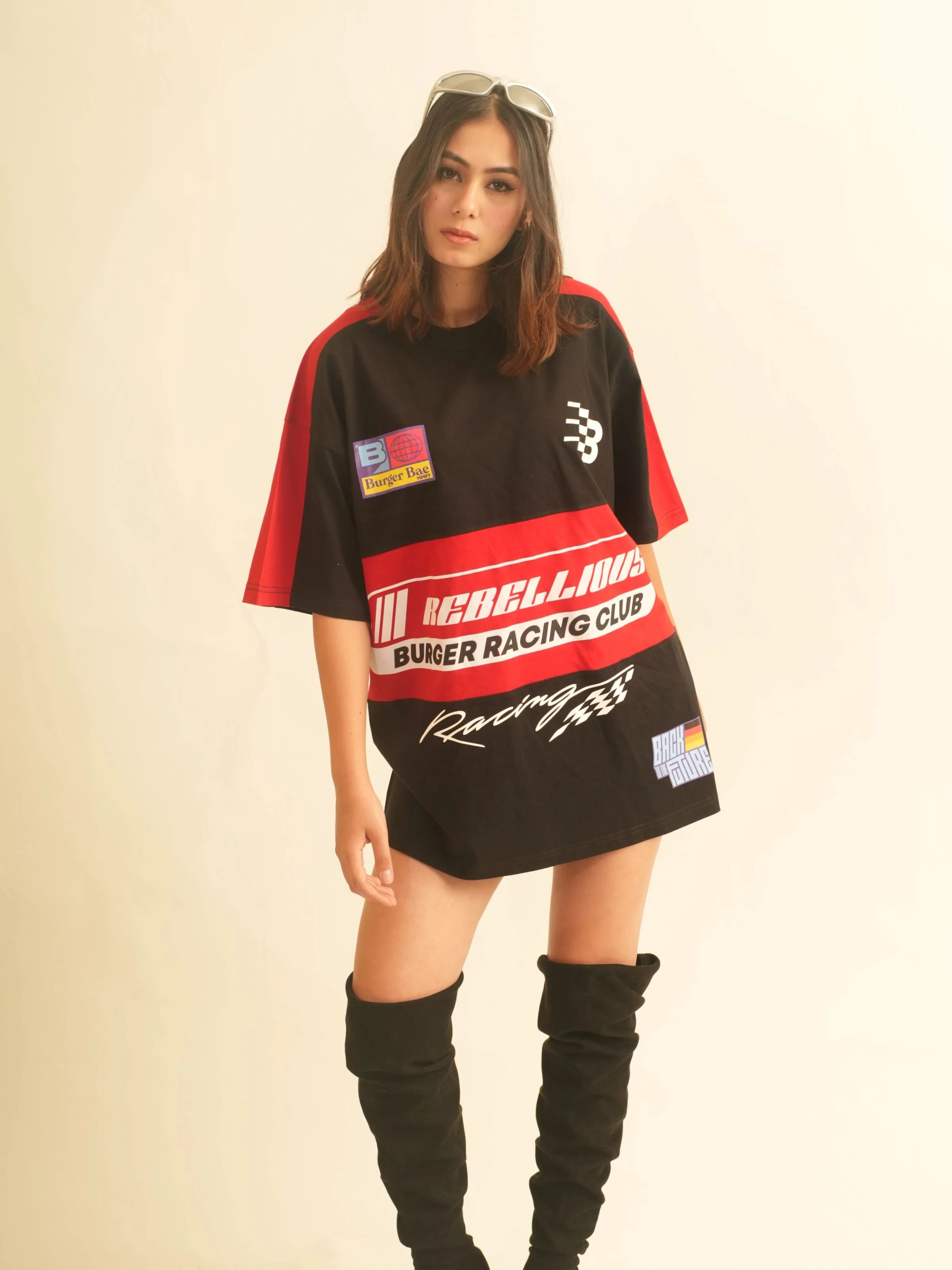 Burger Bae - Too Fast Too Furious Dual tee For Men and Women (Black Red)