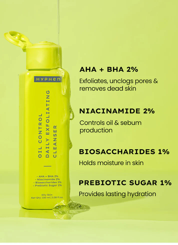 HYPHEN - OIL CONTROL DAILY EXFOLIATING 2% AHA BHA CLEANSER