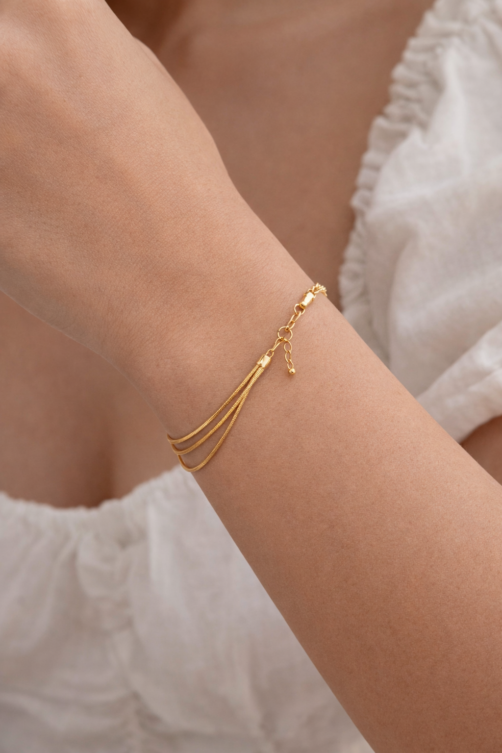 ZAVE Triple Strand Snake Chain Bracelet