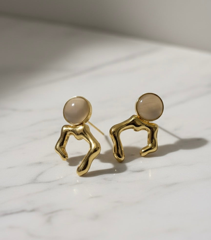 Zave - Anti-Tarnish Abstract Stud Earrings