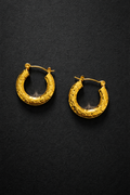 ZAVE Serpent Texture Gold Hoops