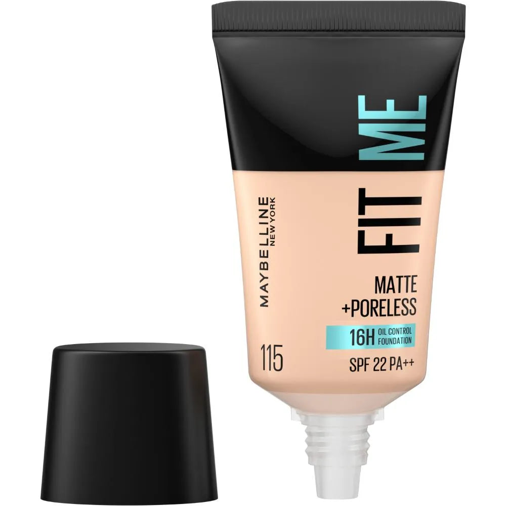 Maybelline New York Fit Me Matte+Poreless Liquid Foundation Tube