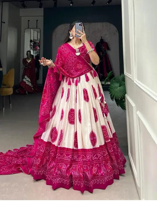 Graceful Blush Pink & White Chaniya Choli