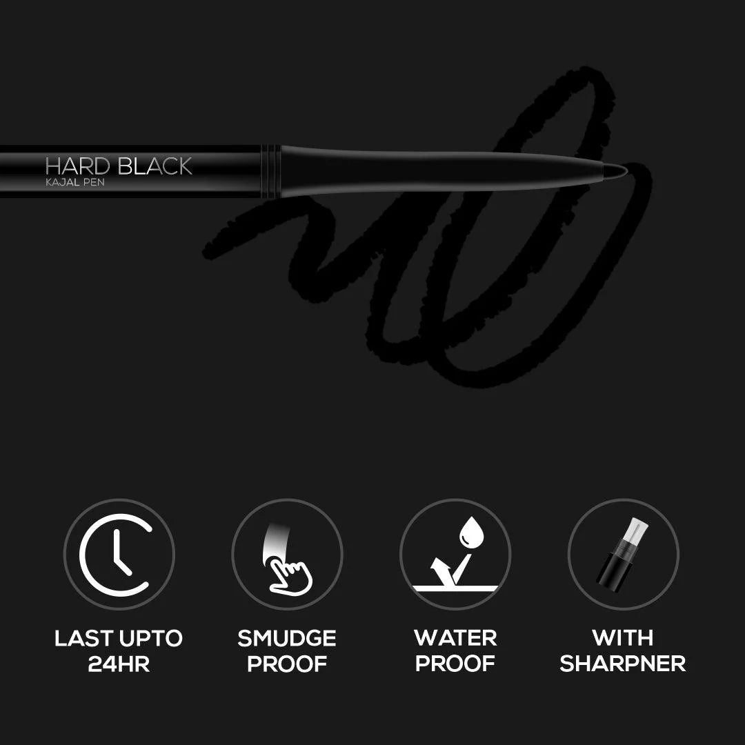 RENEE - Hard Black Kajal Pen with Sharpener