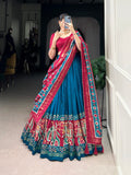 ZAVE - Majestic Teal & Crimson Chaniya Choli