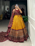 ZAVE - Radiant Mustard & Maroon Chaniya Choli